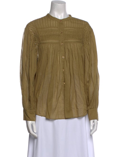 Étoile Isabel Marant Mock Neck Long Sleeve Button-Up Top