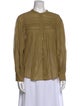 Étoile Isabel Marant Mock Neck Long Sleeve Button-Up Top