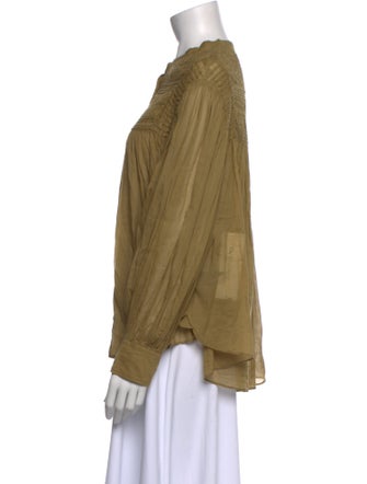 Étoile Isabel Marant Mock Neck Long Sleeve Button-Up Top