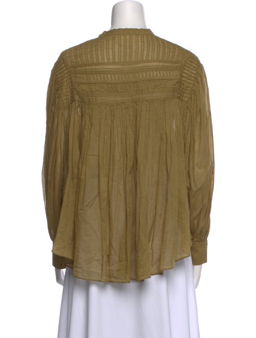 Étoile Isabel Marant Mock Neck Long Sleeve Button-Up Top