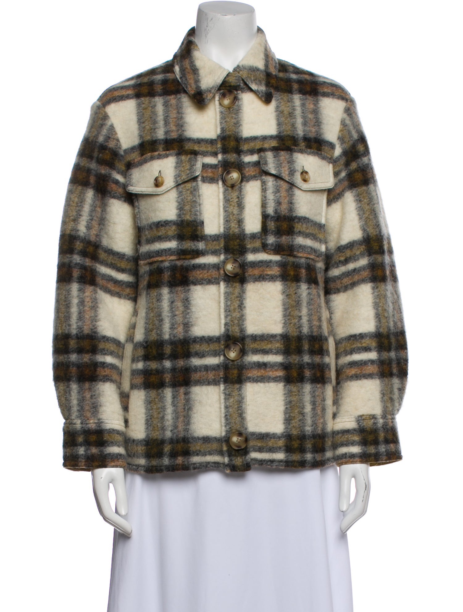 Étoile Isabel Marant Wool Plaid Print Jacket