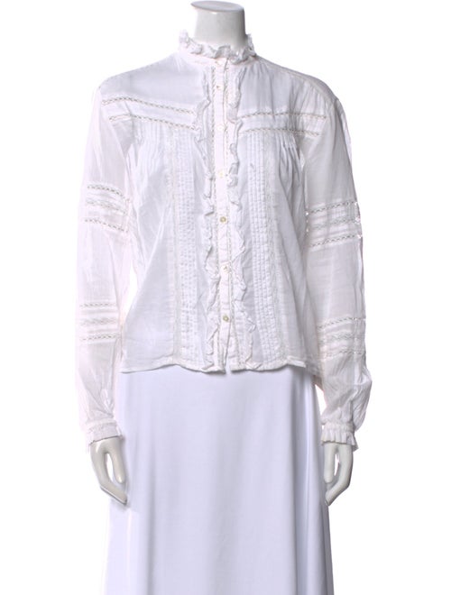 Étoile Isabel Marant Mock Neck Long Sleeve Button-Up Top