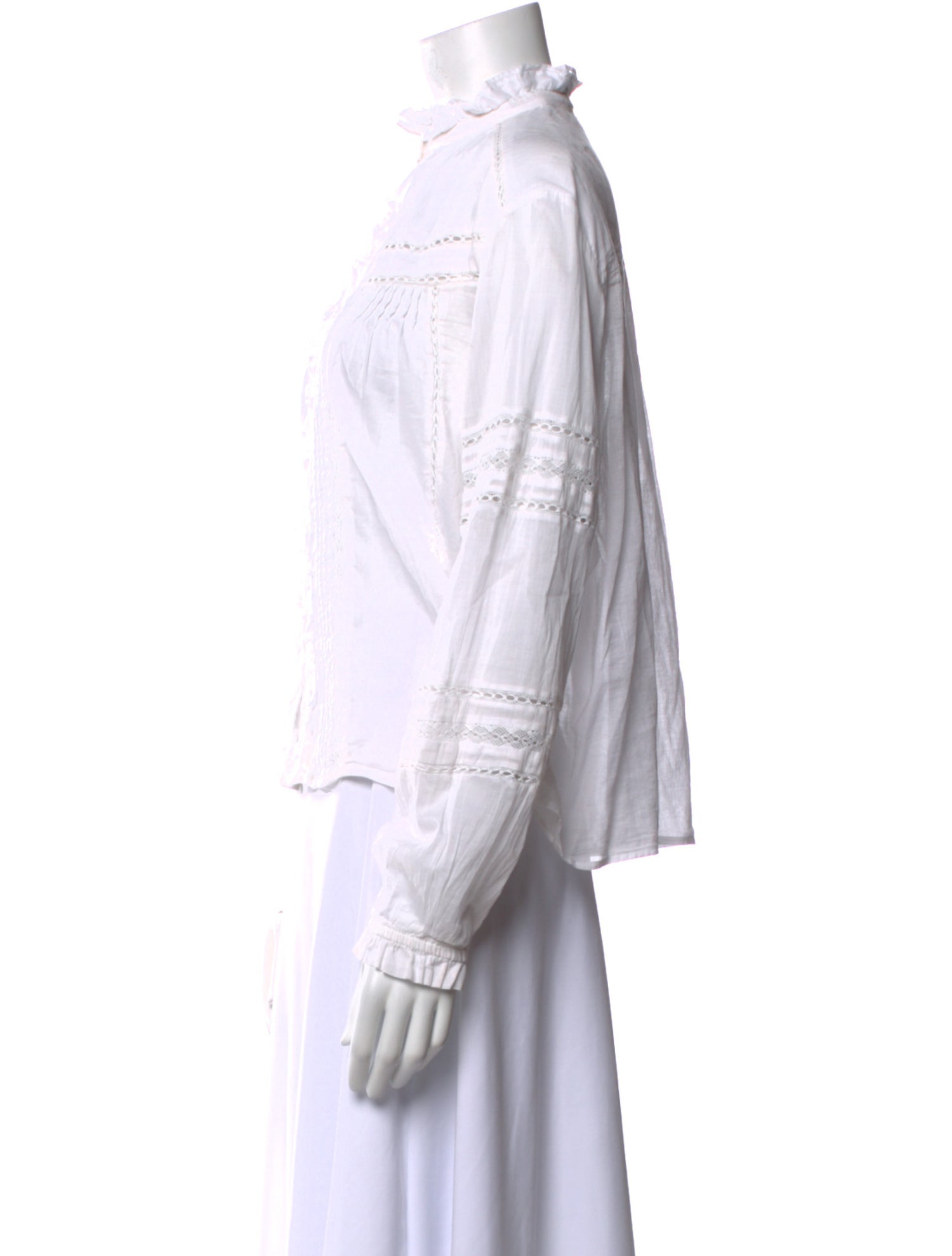 Étoile Isabel Marant Mock Neck Long Sleeve Button-Up Top