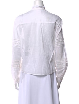 Étoile Isabel Marant Mock Neck Long Sleeve Button-Up Top