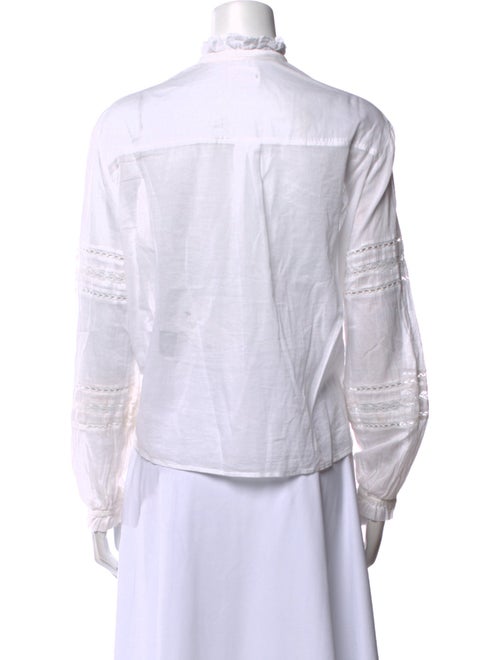 Étoile Isabel Marant Mock Neck Long Sleeve Button-Up Top