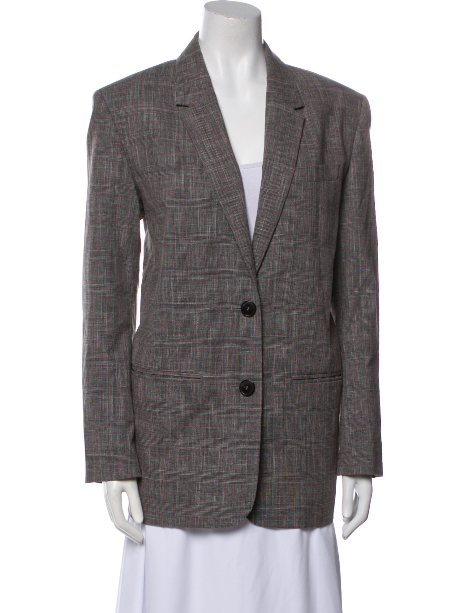 Étoile Isabel Marant Virgin Wool Plaid Print Blazer
