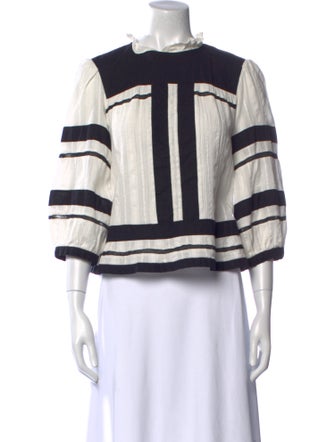 Étoile Isabel Marant Striped Mock Neck Crop Top