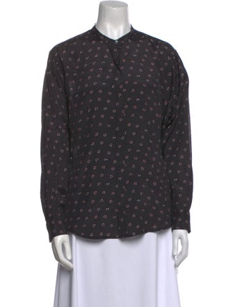Étoile Isabel Marant Printed Long Sleeve Button-Up Top