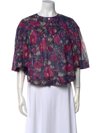 Étoile Isabel Marant Floral Print Crew Neck Blouse