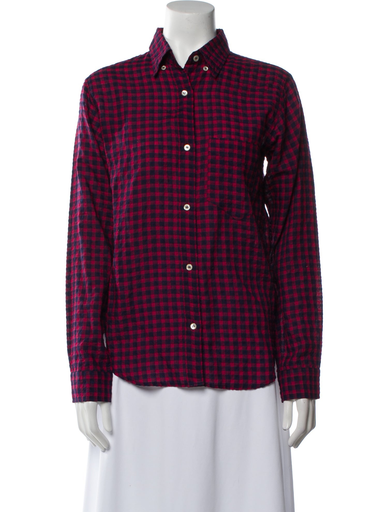 Étoile Isabel Marant Plaid Print Long Sleeve Button-Up Top