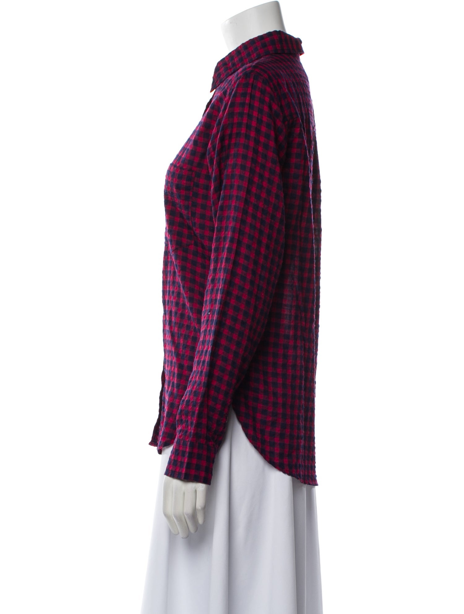 Étoile Isabel Marant Plaid Print Long Sleeve Button-Up Top