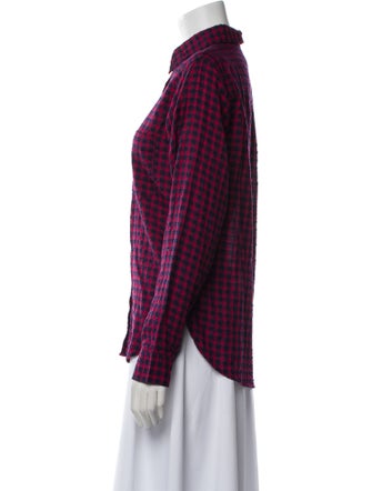 Étoile Isabel Marant Plaid Print Long Sleeve Button-Up Top
