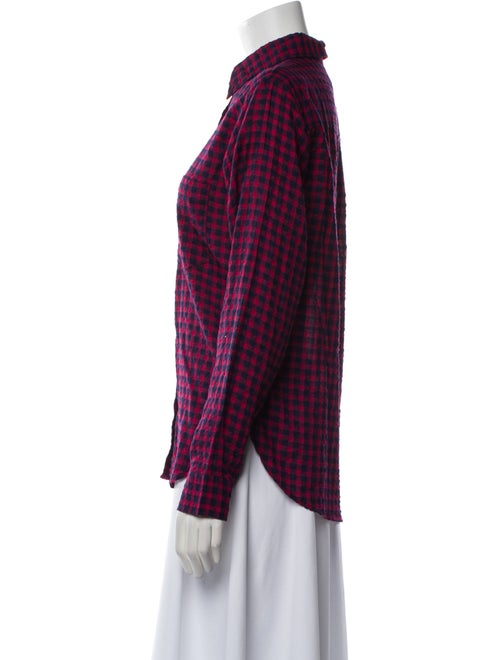 Étoile Isabel Marant Plaid Print Long Sleeve Button-Up Top