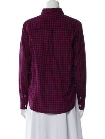 Étoile Isabel Marant Plaid Print Long Sleeve Button-Up Top