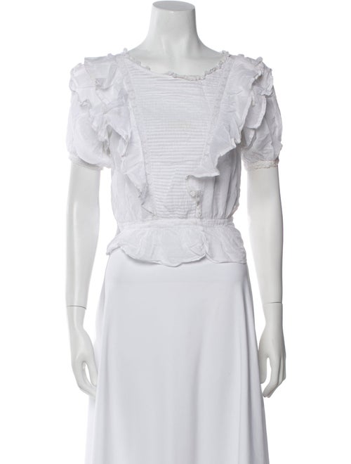 Étoile Isabel Marant Square Neckline Short Sleeve Crop Top