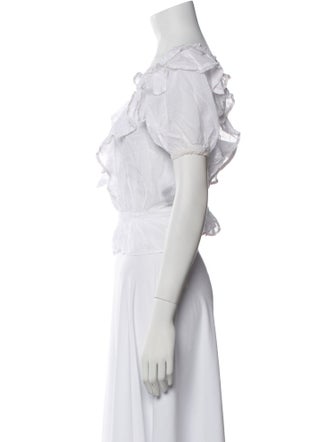 Étoile Isabel Marant Square Neckline Short Sleeve Crop Top