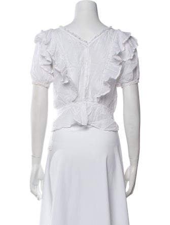 Étoile Isabel Marant Square Neckline Short Sleeve Crop Top