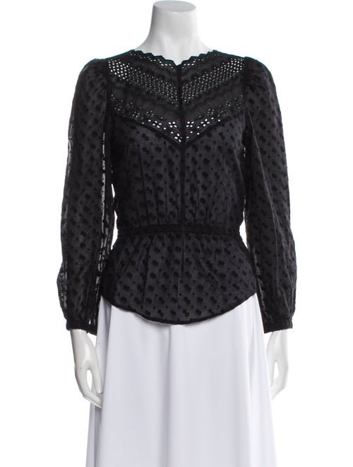 Étoile Isabel Marant Polka Dot Print Bateau Neckline Blouse