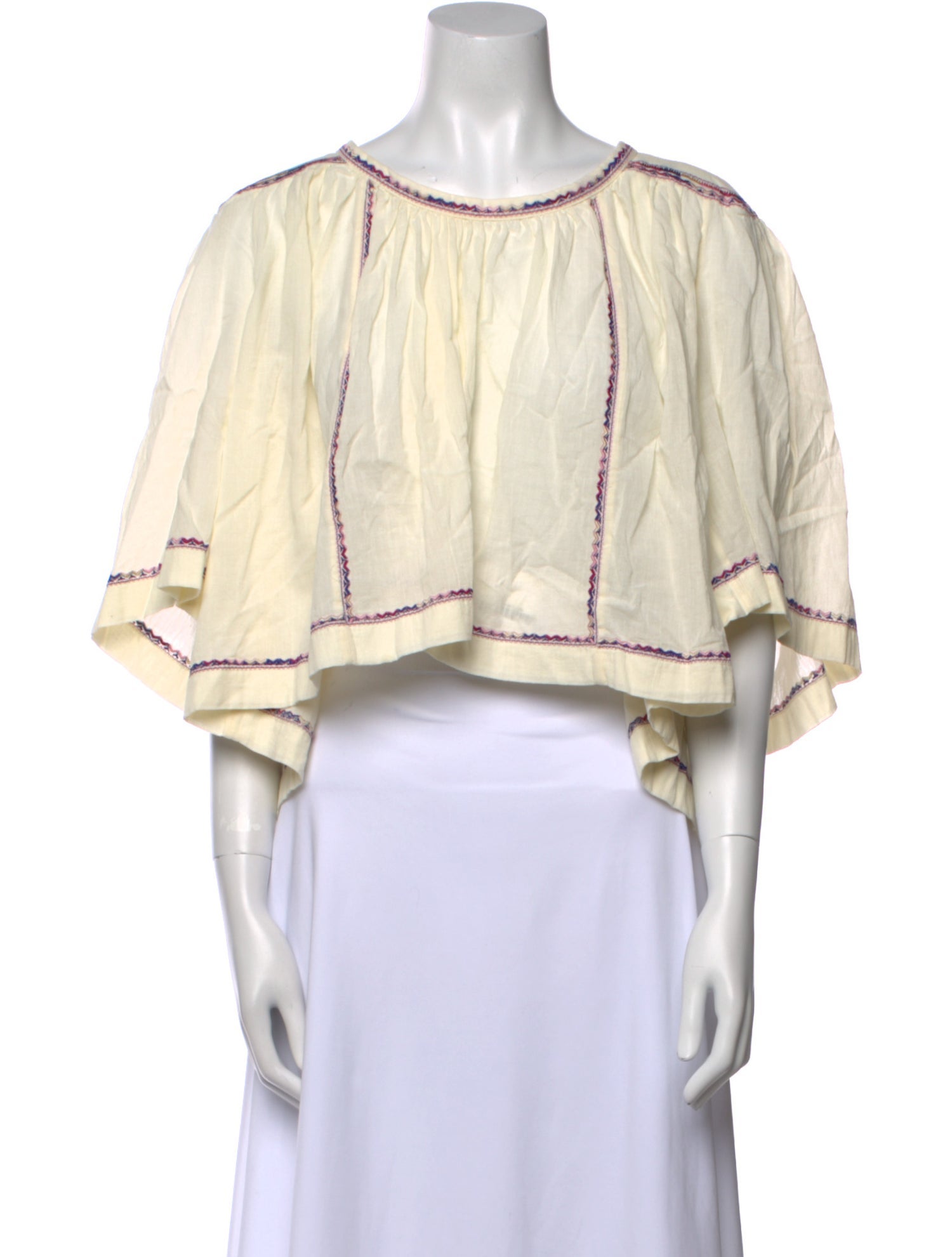 Étoile Isabel Marant Scoop Neck Three-Quarter Sleeve Crop Top w/ Tags