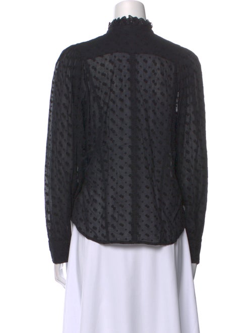 Étoile Isabel Marant Polka Dot Print Mock Neck Button-Up Top