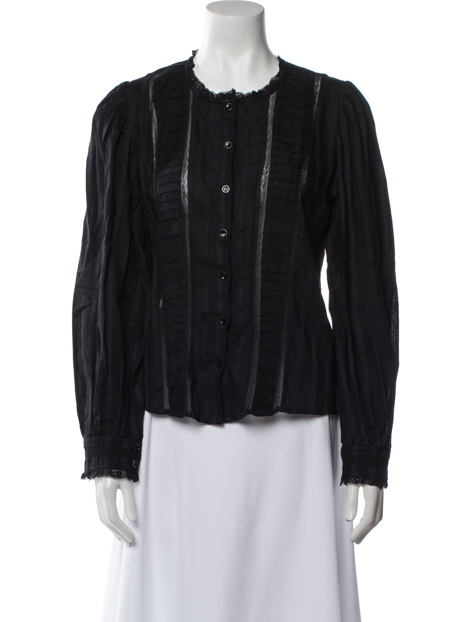 Étoile Isabel Marant Crew Neck Long Sleeve Button-Up Top