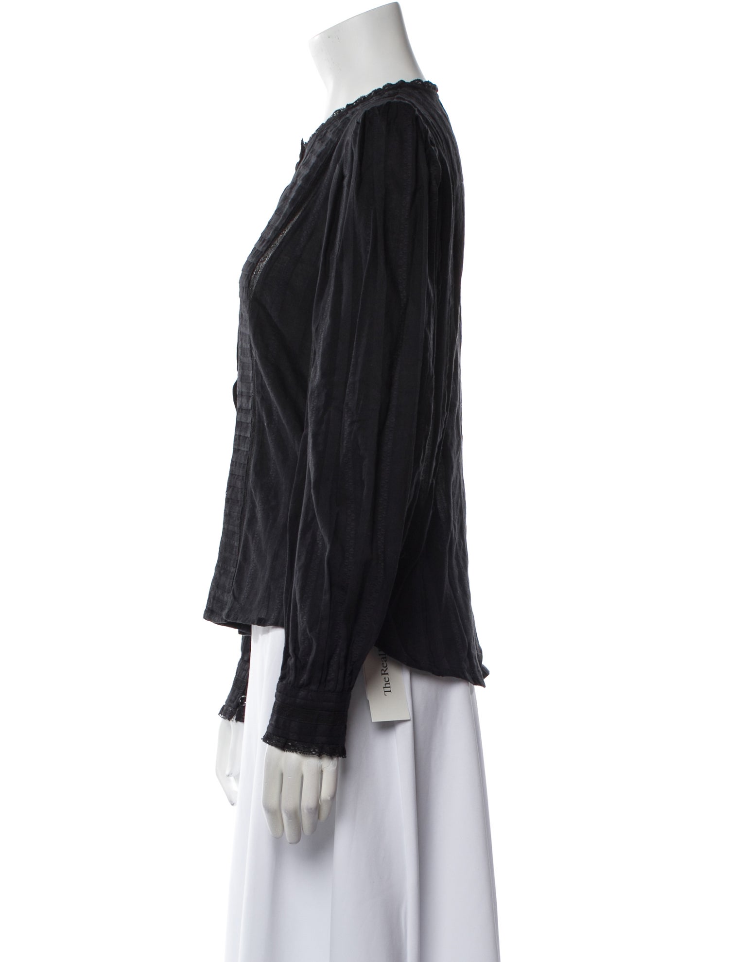 Étoile Isabel Marant Crew Neck Long Sleeve Button-Up Top