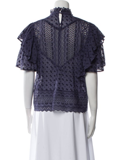 Étoile Isabel Marant Lace Pattern Mock Neck Blouse