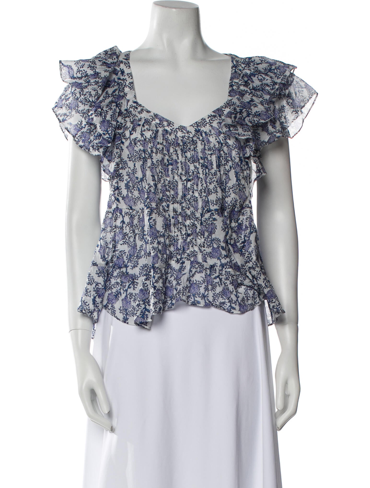 Étoile Isabel Marant Floral Print V-Neck Blouse