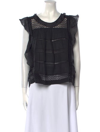 Étoile Isabel Marant Scoop Neck Short Sleeve Blouse