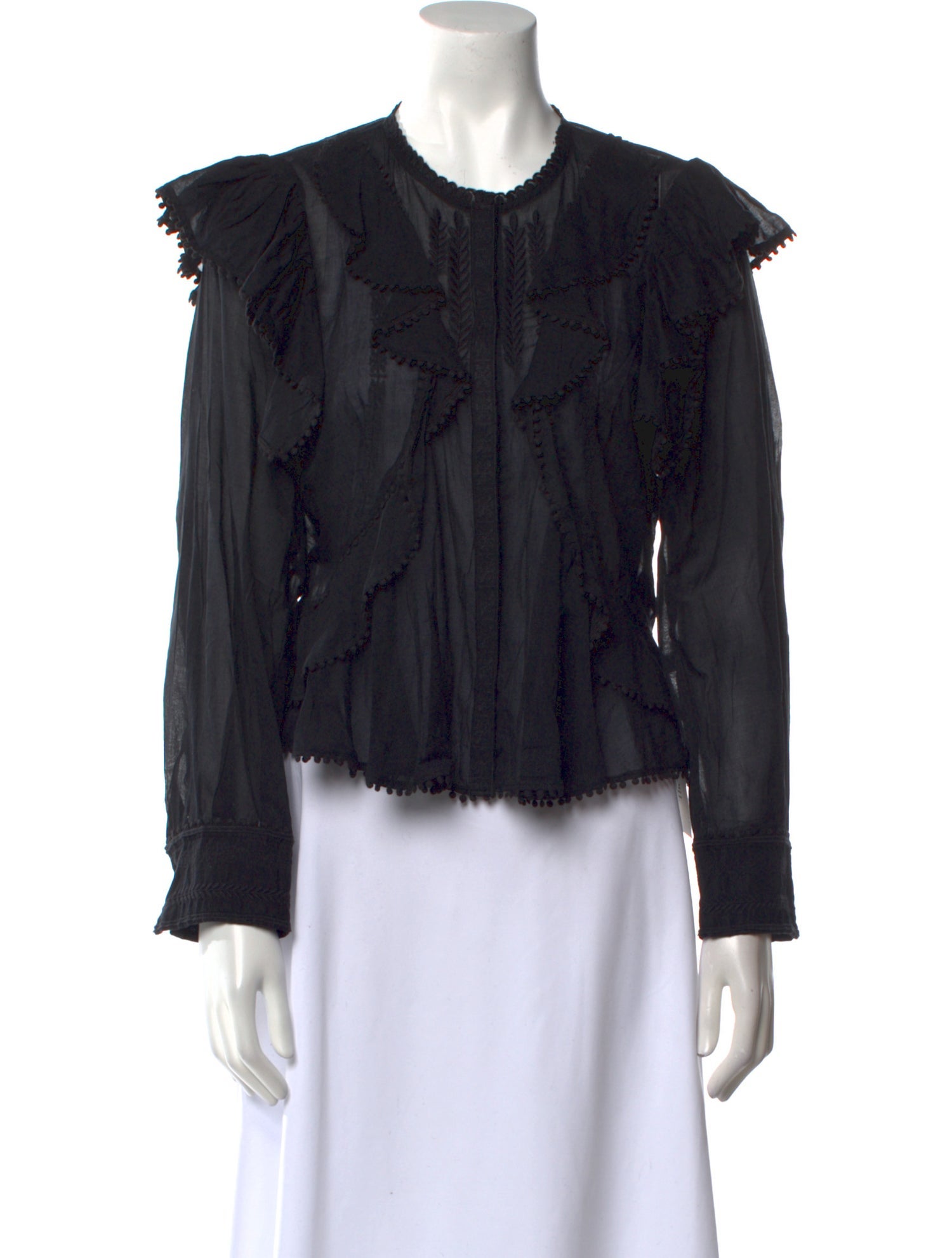 Étoile Isabel Marant Scoop Neck Long Sleeve Blouse