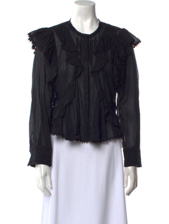 Étoile Isabel Marant Scoop Neck Long Sleeve Blouse