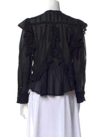 Étoile Isabel Marant Scoop Neck Long Sleeve Blouse
