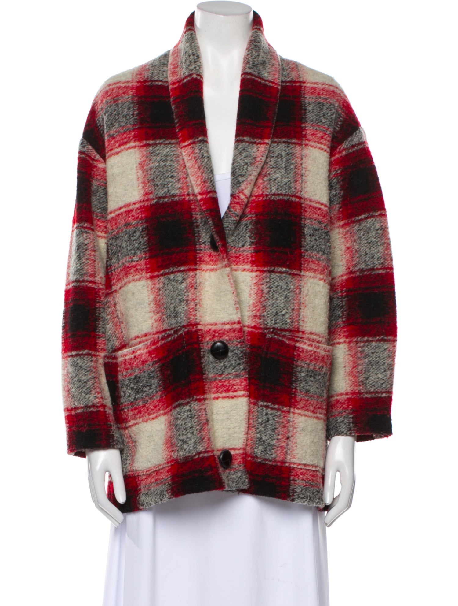 Étoile Isabel Marant Wool Plaid Print Jacket