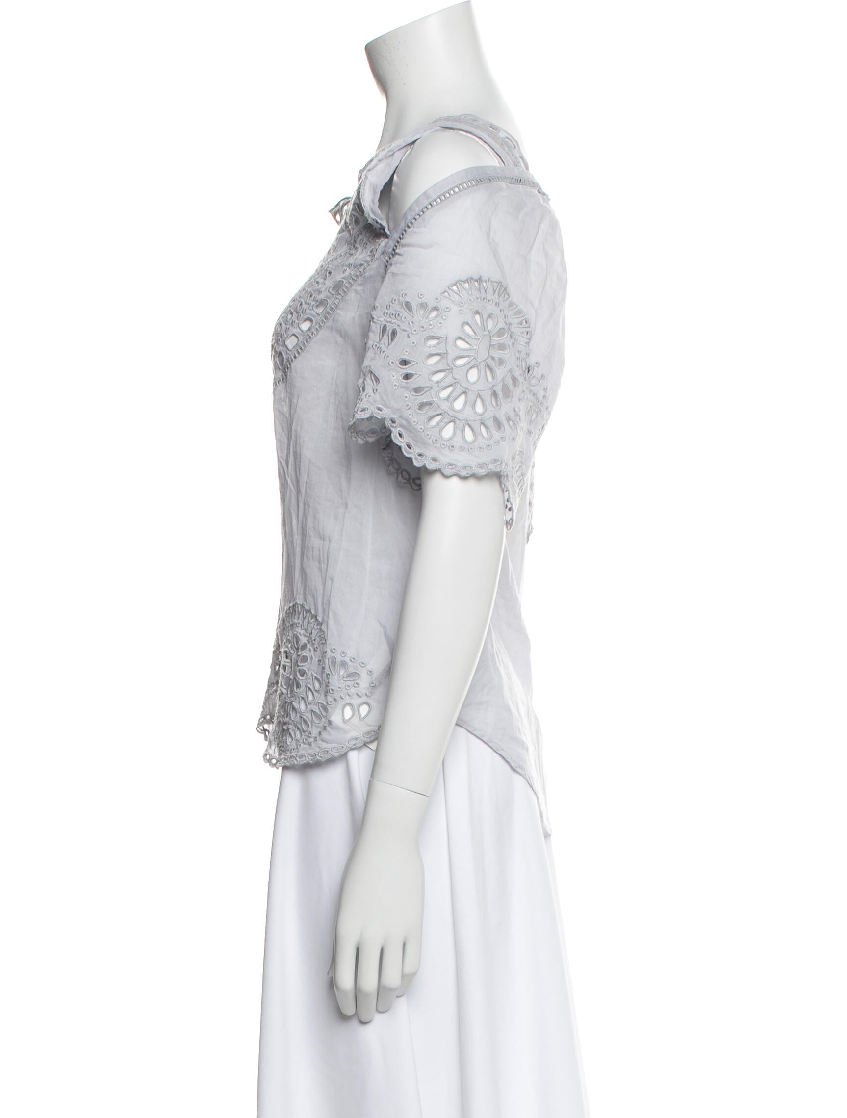 Étoile Isabel Marant Scoop Neck Short Sleeve Blouse