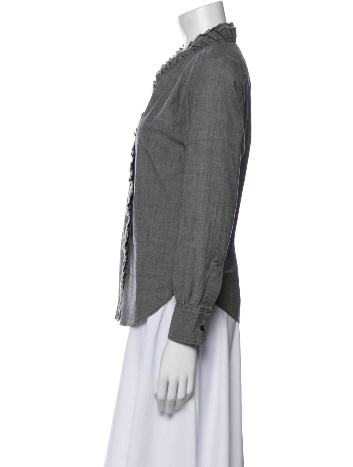 Étoile Isabel Marant V-Neck Long Sleeve Button-Up Top