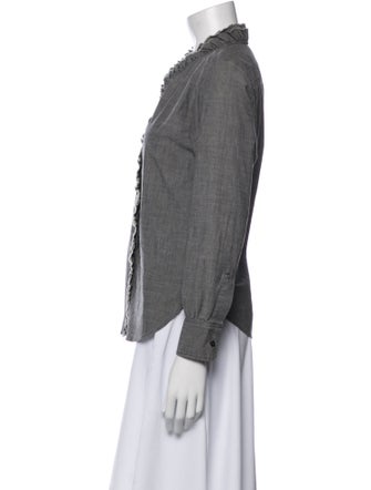 Étoile Isabel Marant V-Neck Long Sleeve Button-Up Top