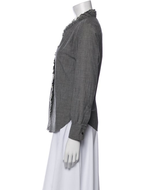 Étoile Isabel Marant V-Neck Long Sleeve Button-Up Top