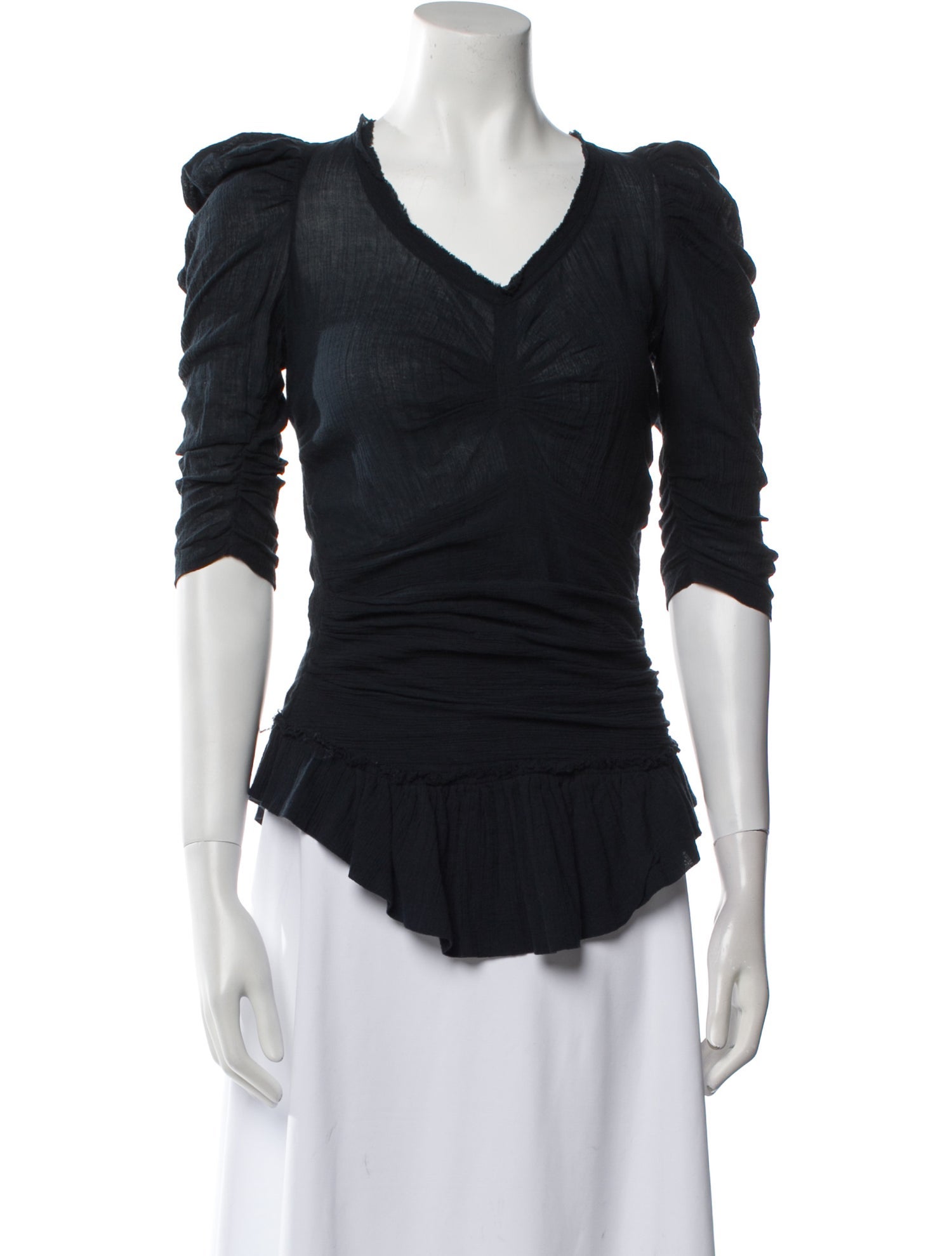 Étoile Isabel Marant V-Neck Three-Quarter Sleeve Blouse