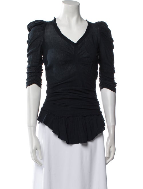 Étoile Isabel Marant V-Neck Three-Quarter Sleeve Blouse