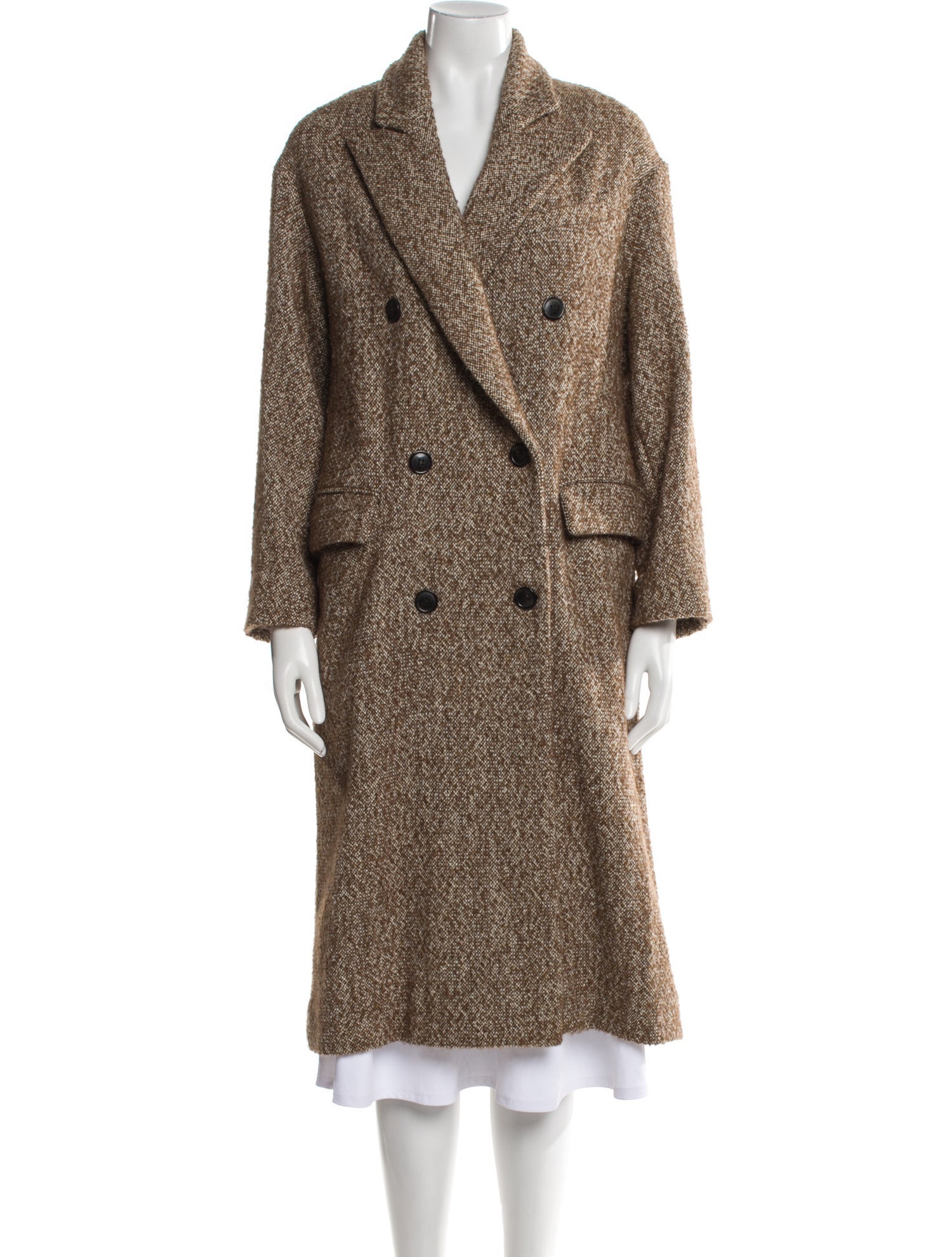Étoile Isabel Marant Tweed Pattern Faux Fur Coat