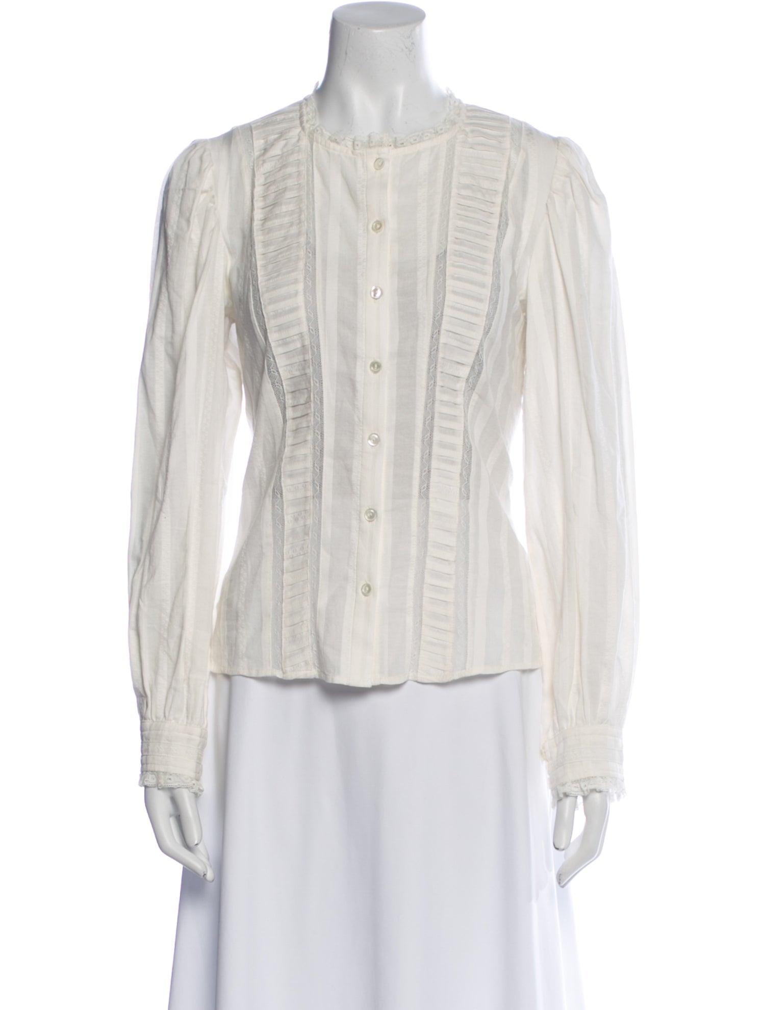 Étoile Isabel Marant Crew Neck Long Sleeve Button-Up Top