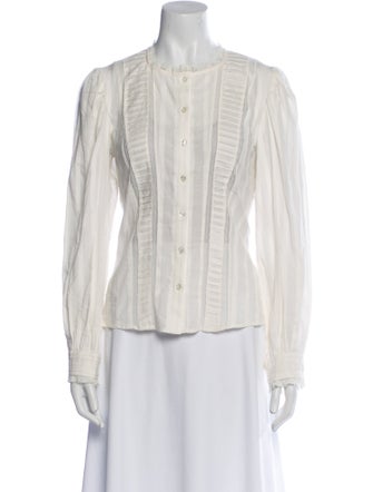 Étoile Isabel Marant Crew Neck Long Sleeve Button-Up Top