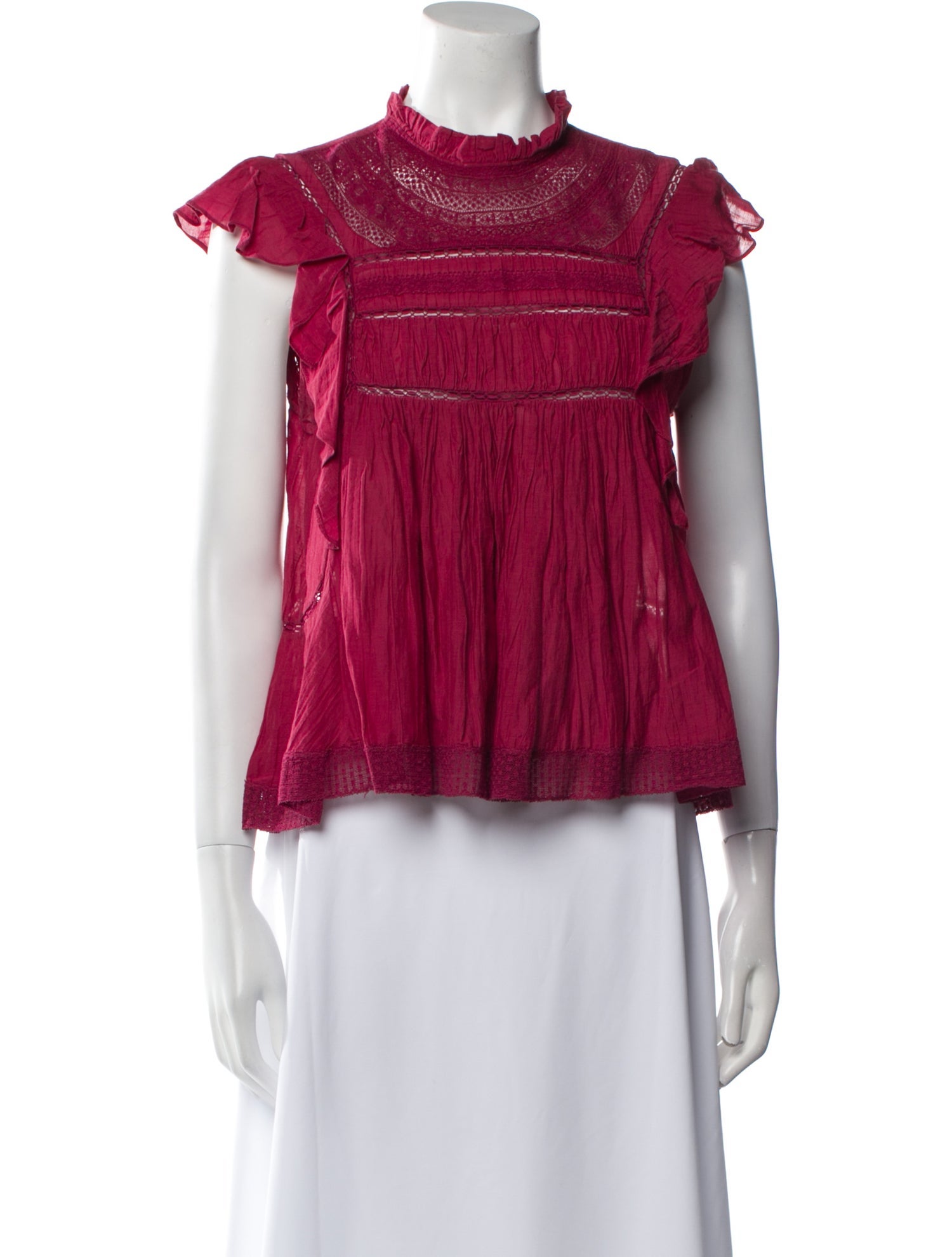 Étoile Isabel Marant Mock Neck Short Sleeve Blouse