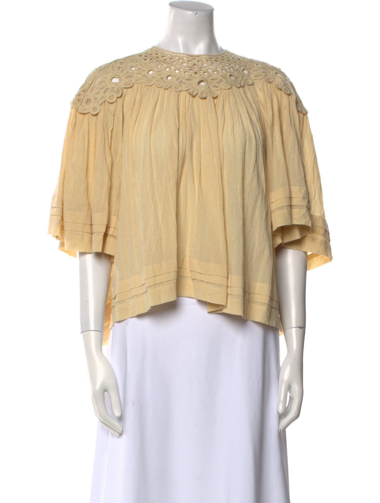 Étoile Isabel Marant Bateau Neckline Three-Quarter Sleeve Crop Top