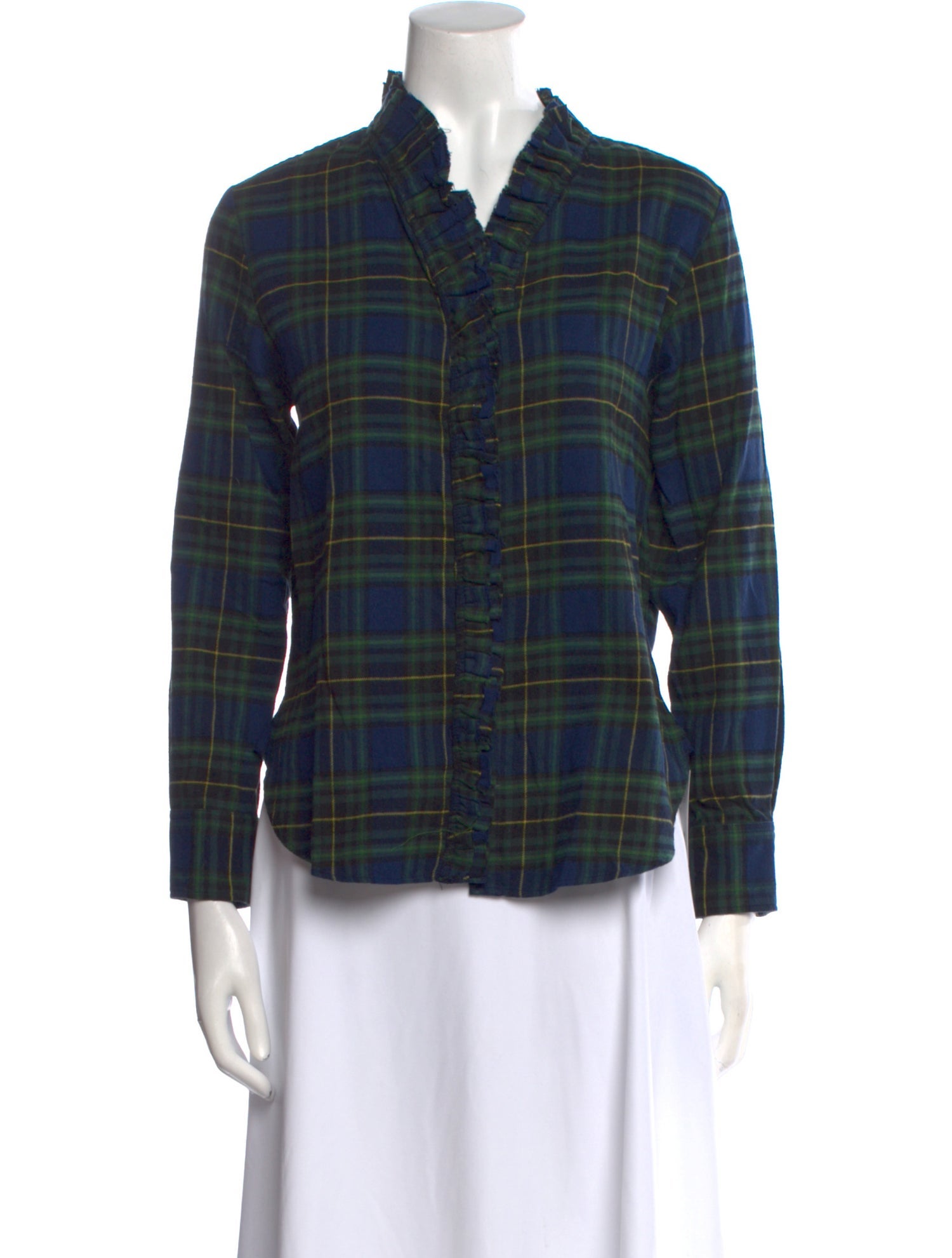 Étoile Isabel Marant Plaid Print Long Sleeve Button-Up Top