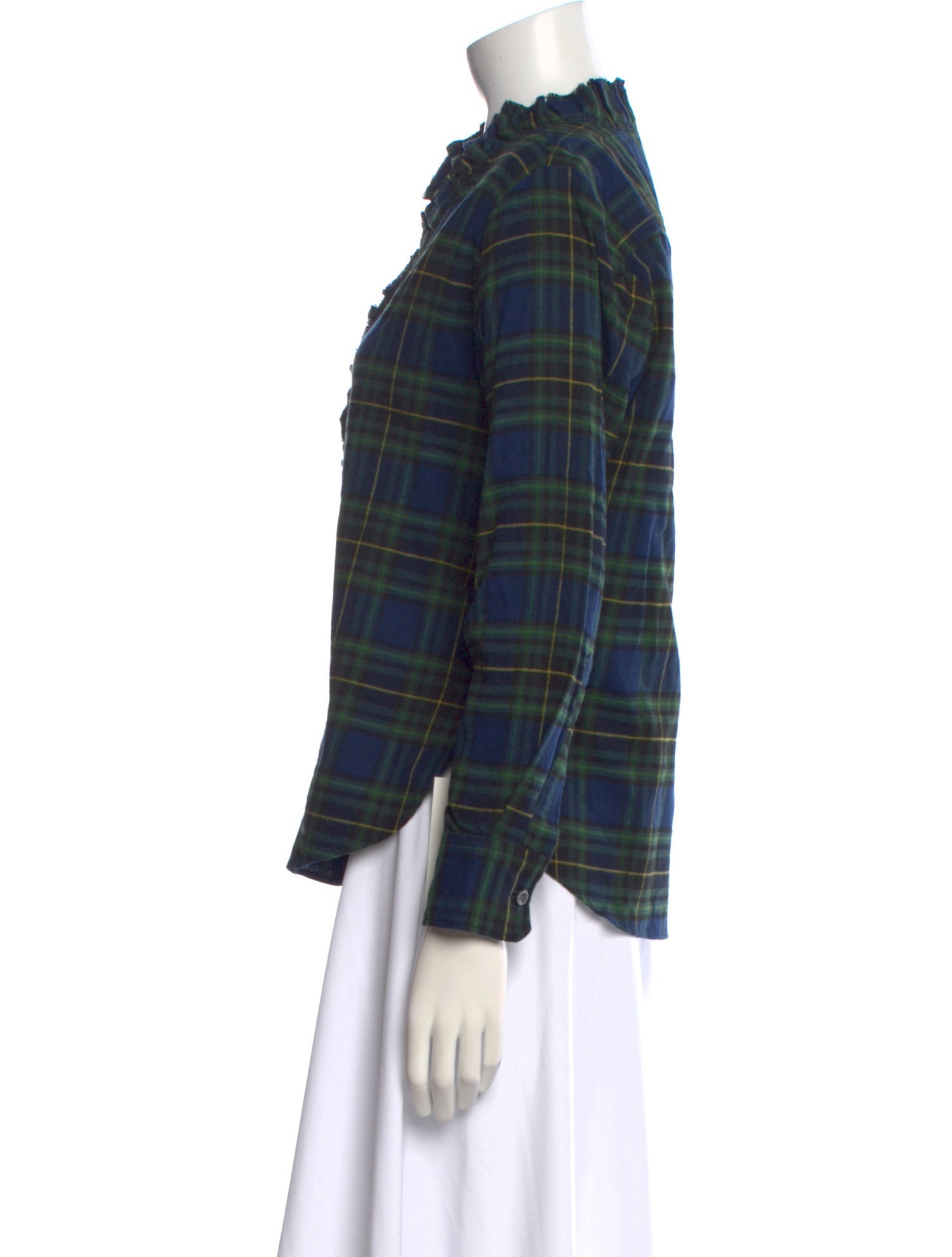 Étoile Isabel Marant Plaid Print Long Sleeve Button-Up Top