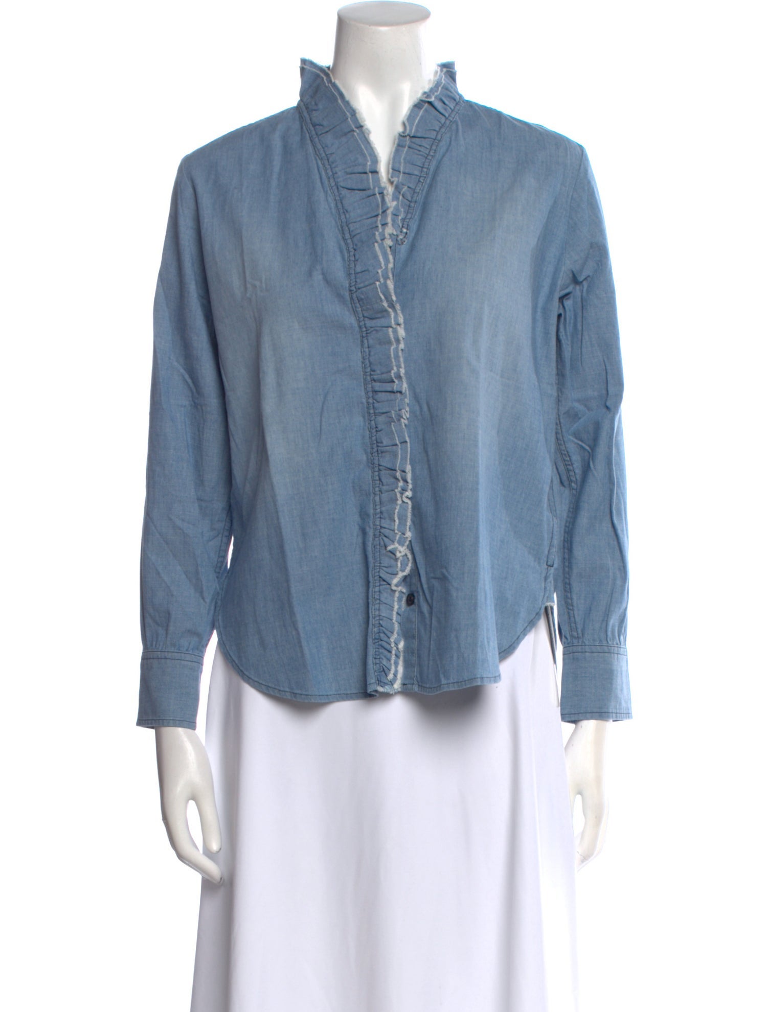 Étoile Isabel Marant V-Neck Long Sleeve Button-Up Top