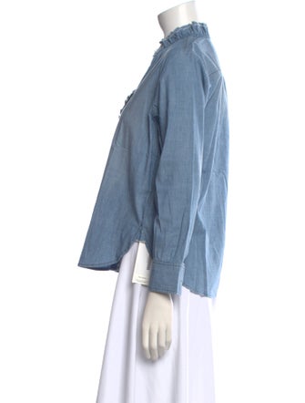 Étoile Isabel Marant V-Neck Long Sleeve Button-Up Top
