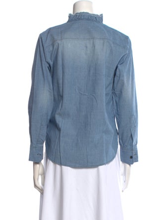 Étoile Isabel Marant V-Neck Long Sleeve Button-Up Top