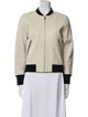 Étoile Isabel Marant Lamb Leather Colorblock Pattern Bomber Jacket